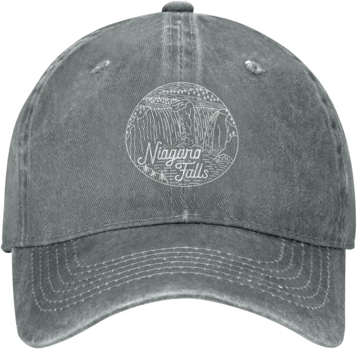 Niagara Falls Graphic Distressed Denim Baseball Cap