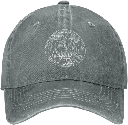 Niagara Falls Graphic Distressed Denim Baseball Cap