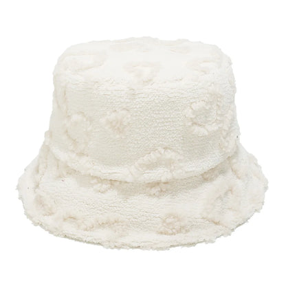 Sherpa Heart Pattern Winter Bucket Hat