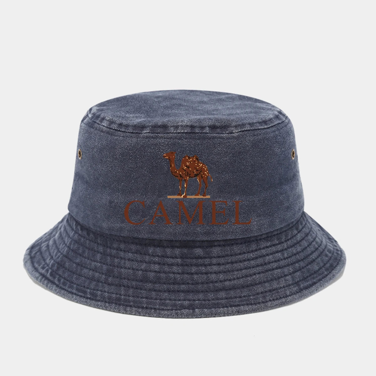 A Fashionable Printed Retro Fisherman Hat With Camel