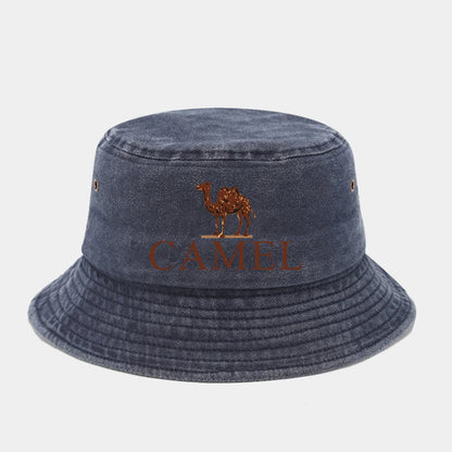 A Fashionable Printed Retro Fisherman Hat With Camel