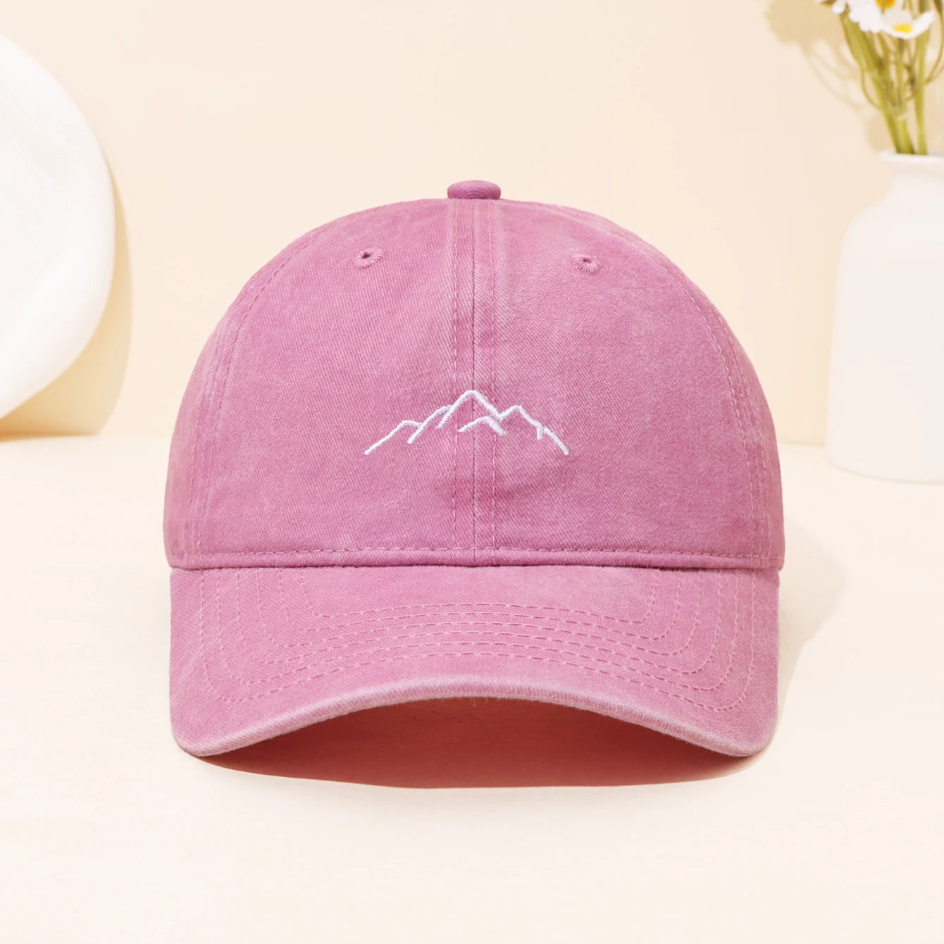 Retro Washed Mountain Embroidered Duckbill Cap