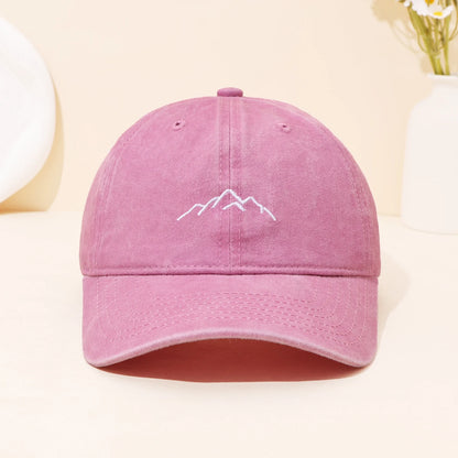 Retro Washed Mountain Embroidered Duckbill Cap