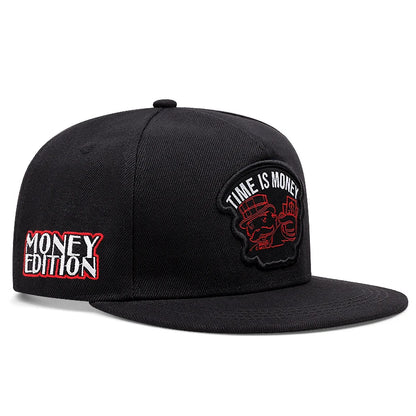 Time Is Money Poker Flat Brim Baseball Cap