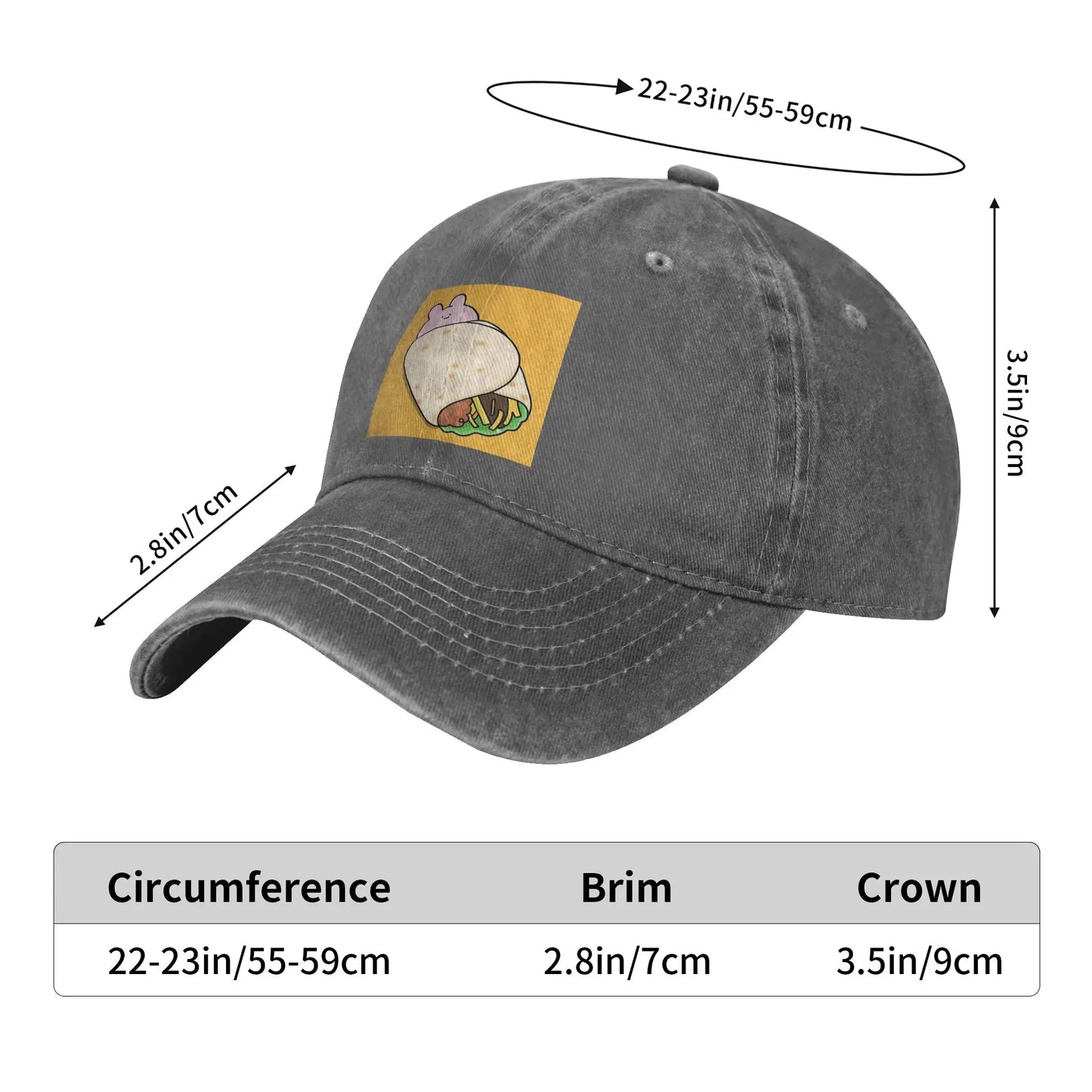 Asamimichaan Cute Asamimi Washed Denim Baseball Cap