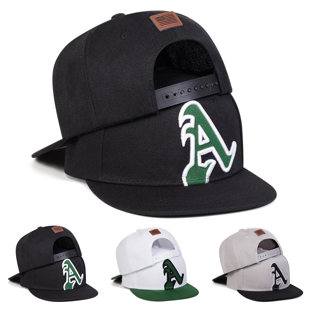 A Letter American Flag Embroidered Hip Hop Baseball Hat