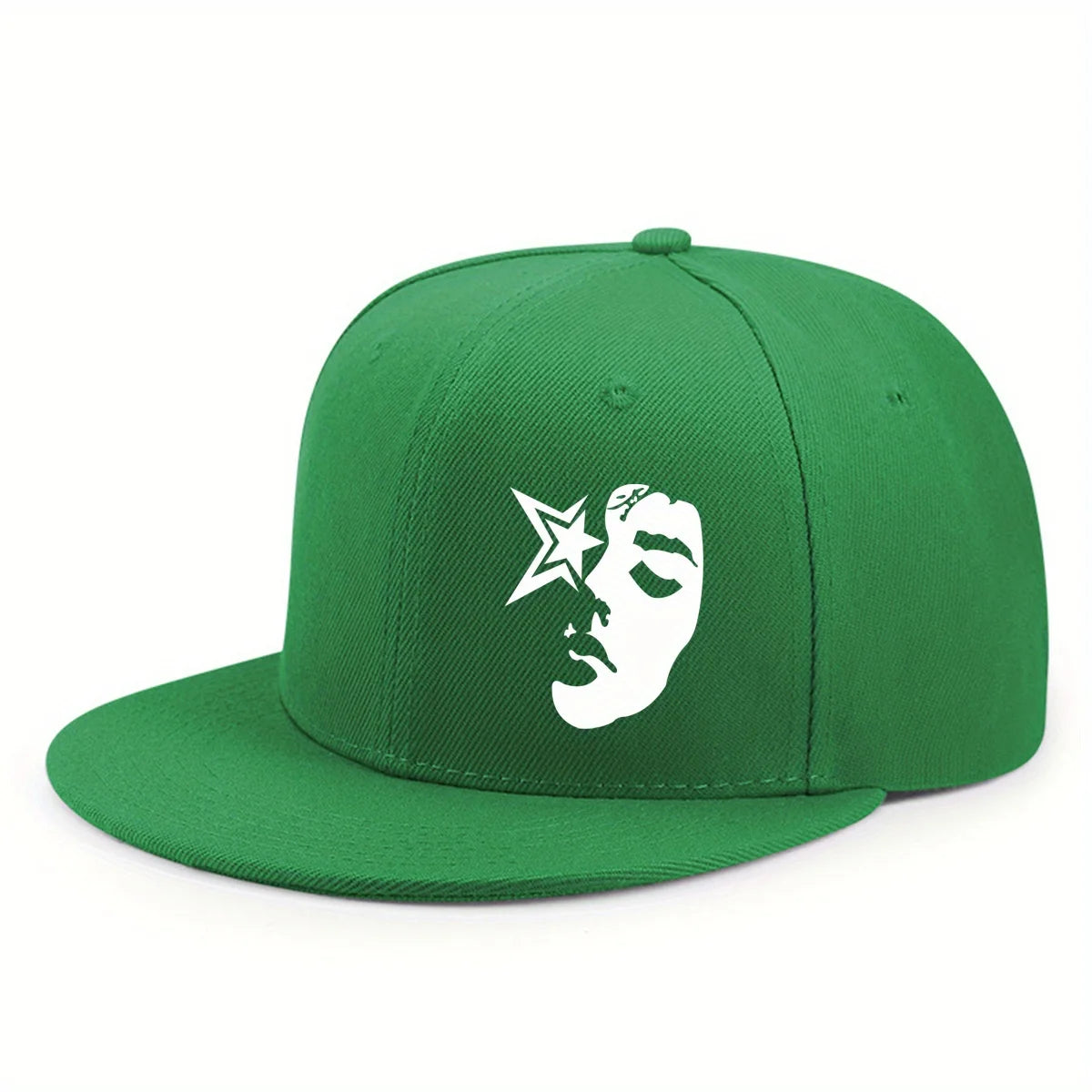 Y2K Face Pattern Printed Snapback Cap