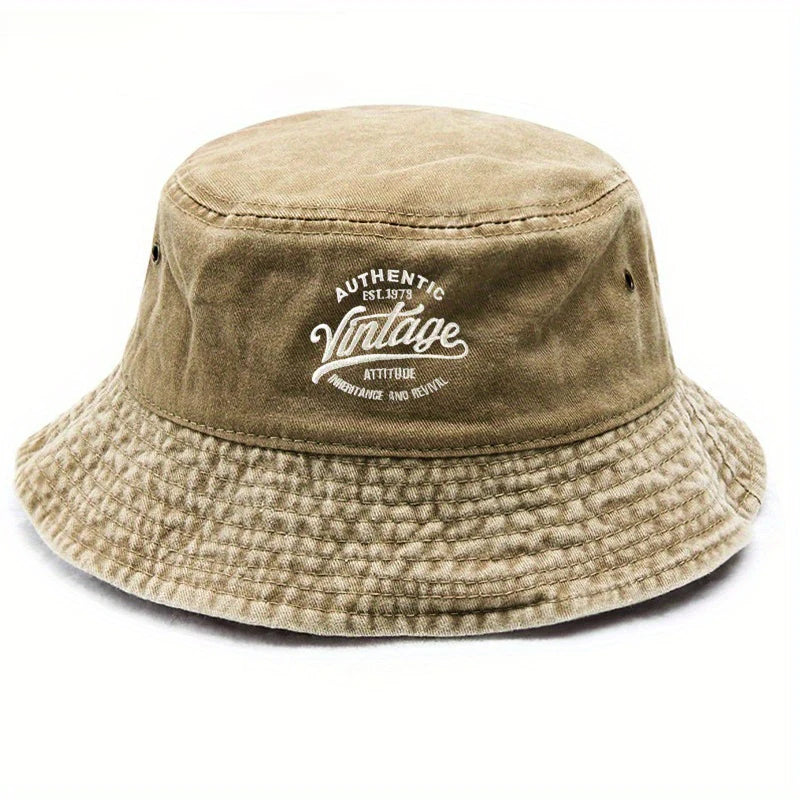 Retro Washed Distressed Vintage Outdoor UV Protection Bucket Hat