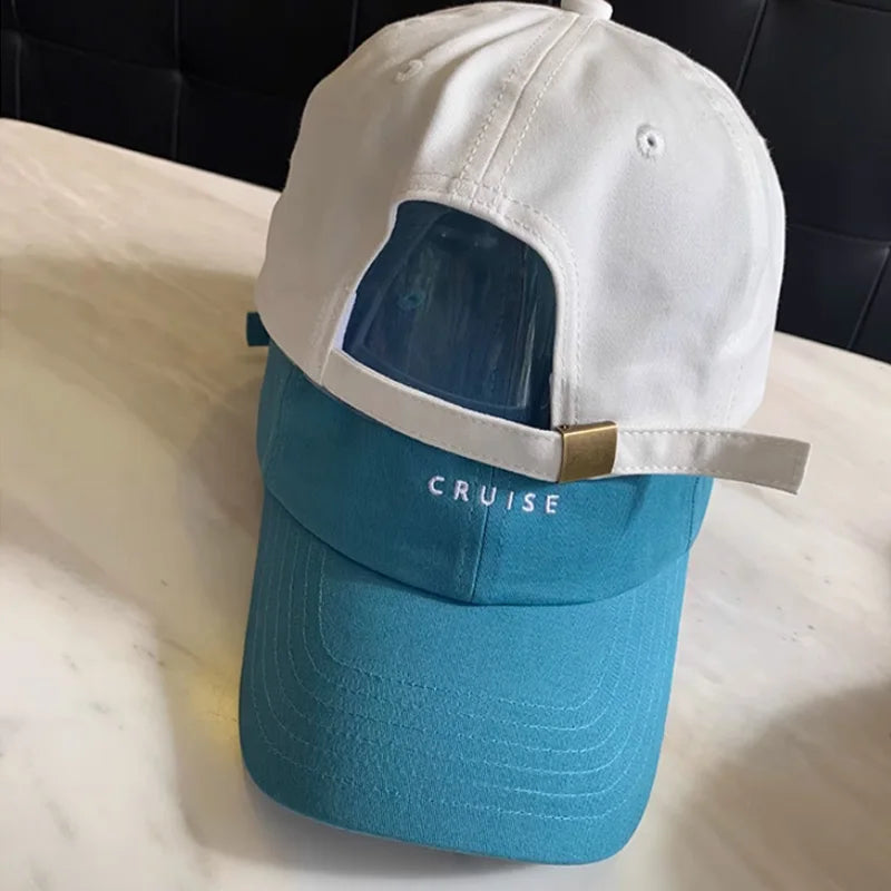 Solid Color Letter Embroidery Cotton Baseball Cap