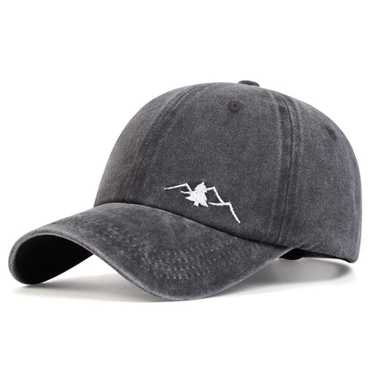 Unisex Mountain Embroidery Wash Baseball Caps