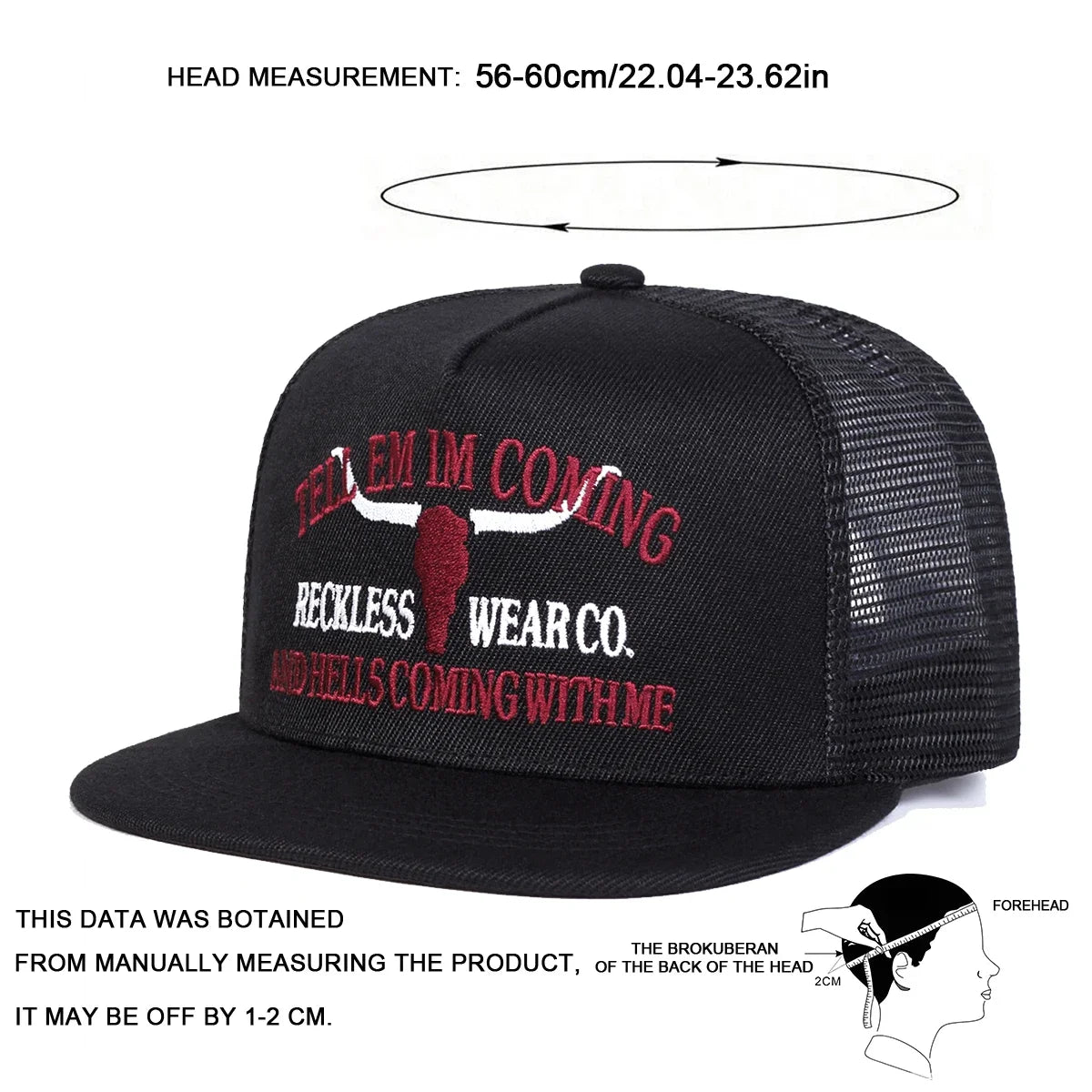 Unisex Reckless Wearco Embroidery Mesh Snapback Cap