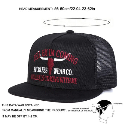 Unisex Reckless Wearco Embroidery Mesh Snapback Cap