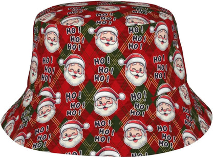 Retro Christmas Poster Print Bucket Hat