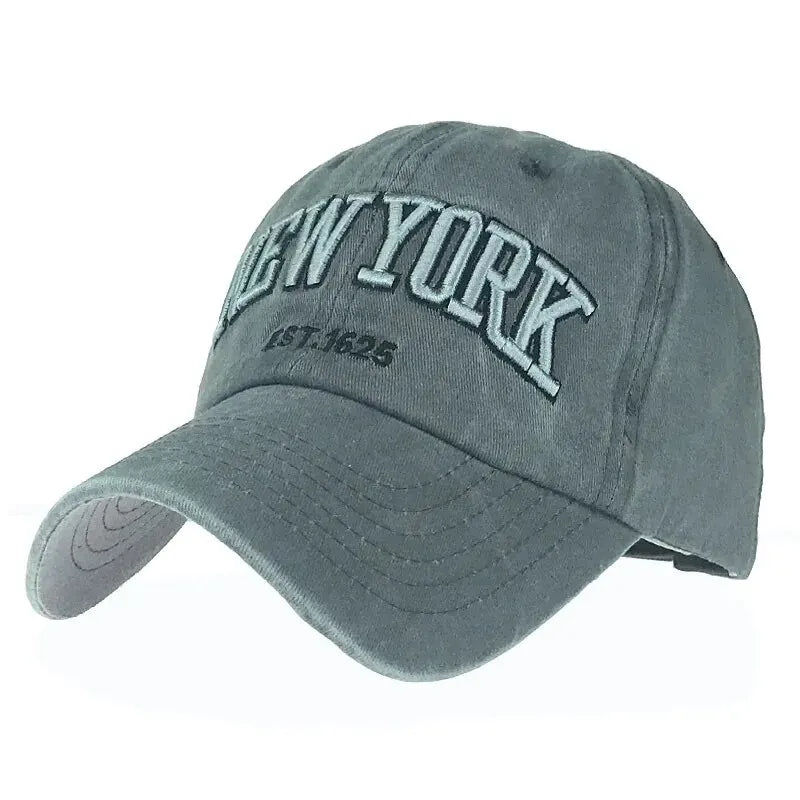 Unisex Vintage “New York” Embroidered Washed Baseball Cap