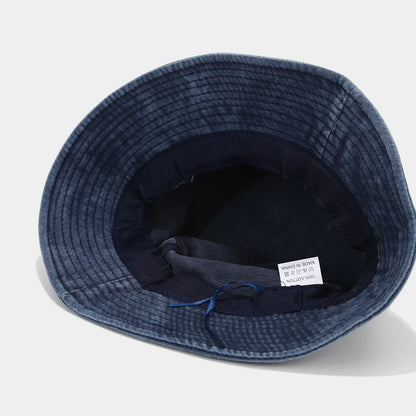 Vintage Mountain Embroidery Outdoor Hiking Bucket Hat