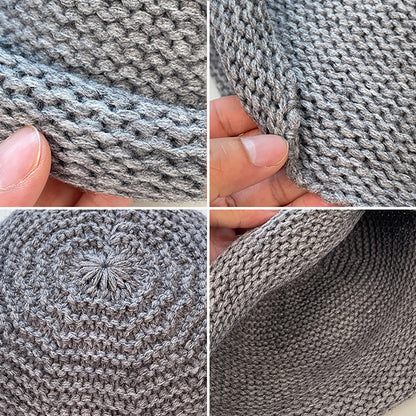 Rolled Edge Crochet Wool Bucket Hat