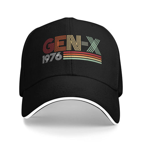 Gen X 1976 Retro Vintage Text Baseball Cap