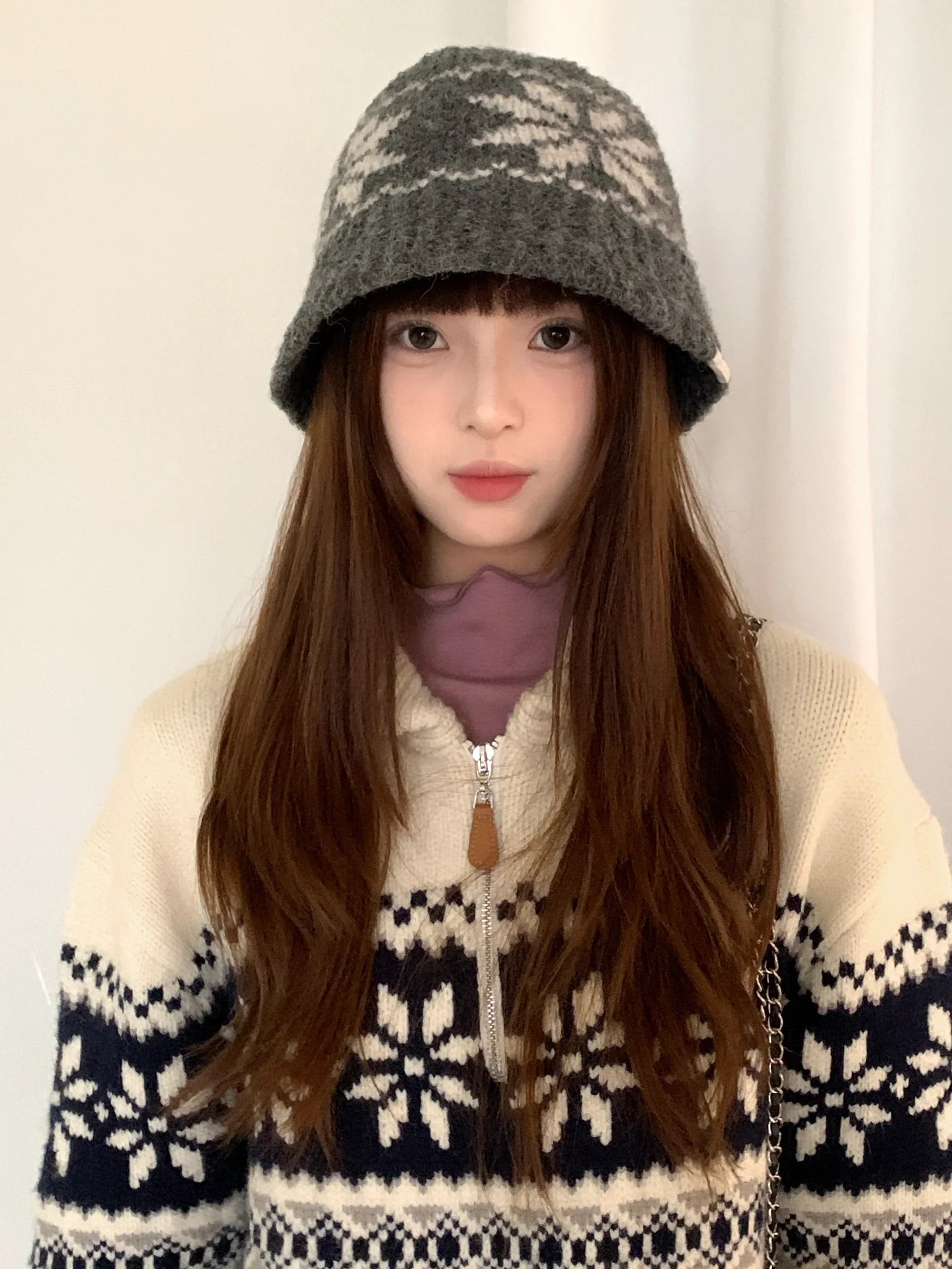 Retro Fair Isle Earflap Bucket Hat