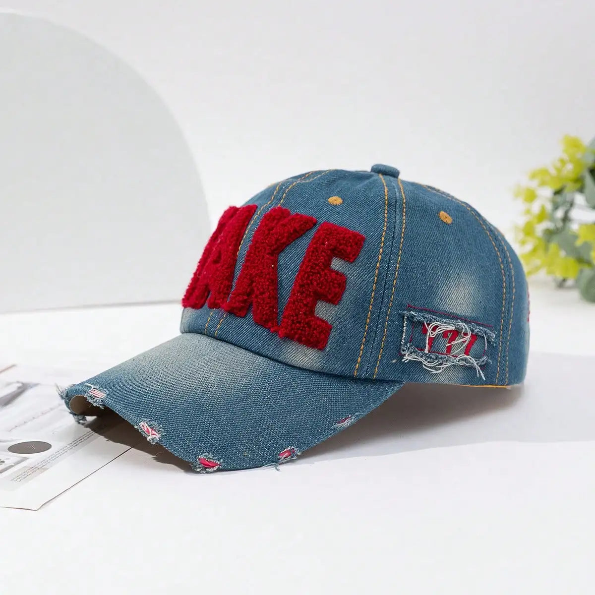 Colored Letter Embroidered Cowboy Baseball Cap
