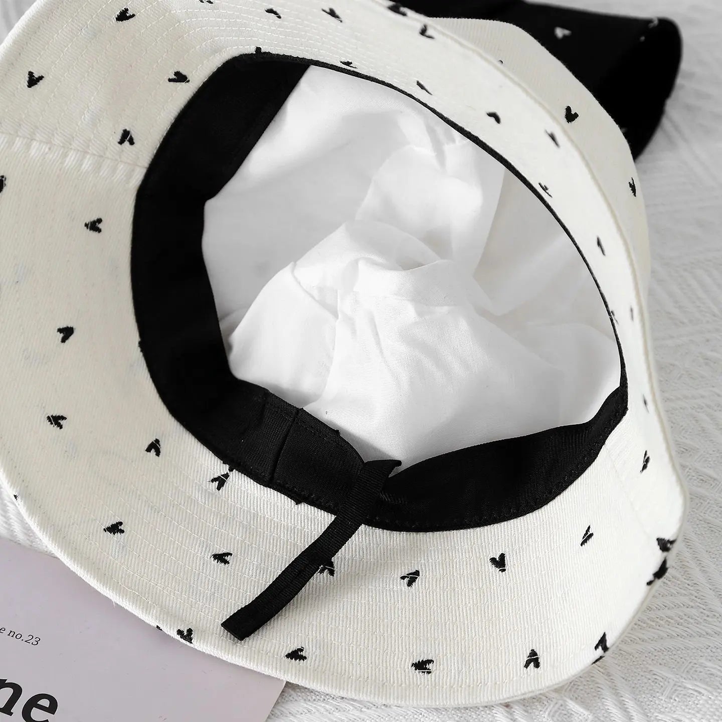 Heart Pattern Foldable Spring Autumn Bucket Hat for Women