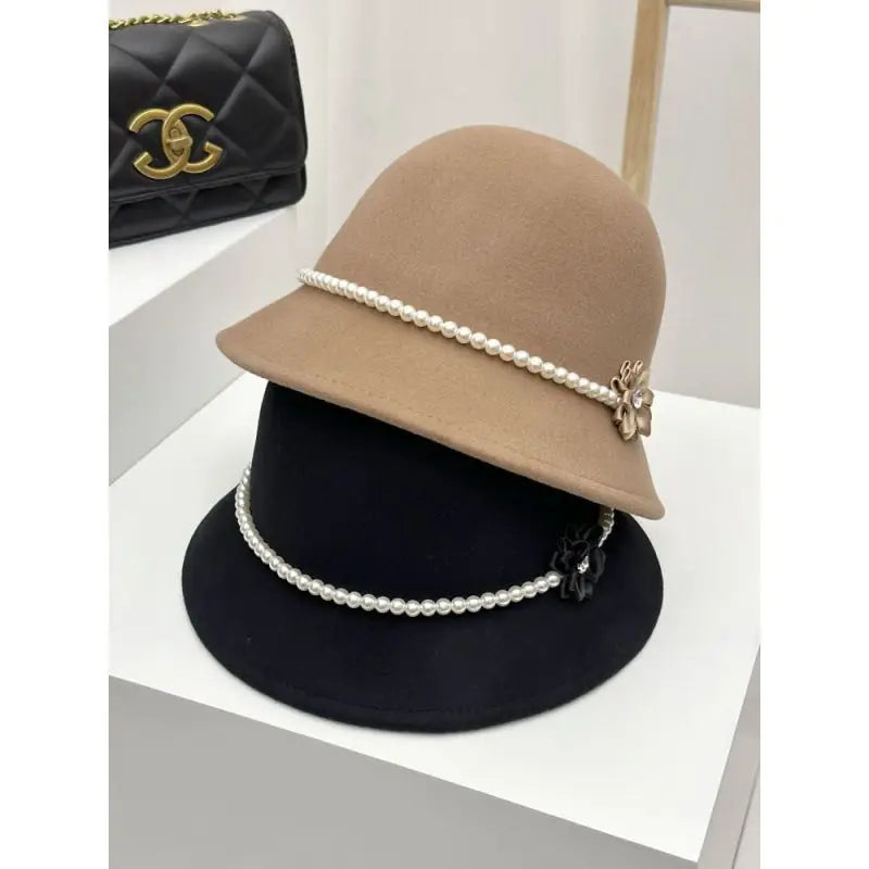 Pearl Embellished French Vintage Bucket Hat