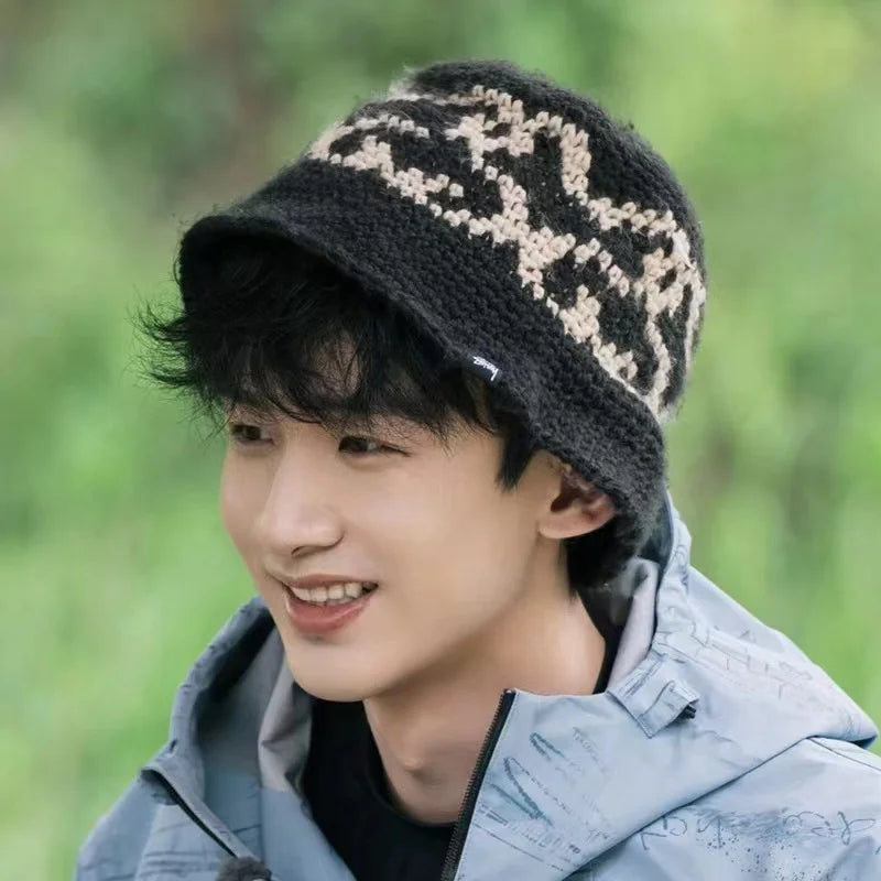 Hand-Woven Jacquard Autumn Winter Bucket Hat