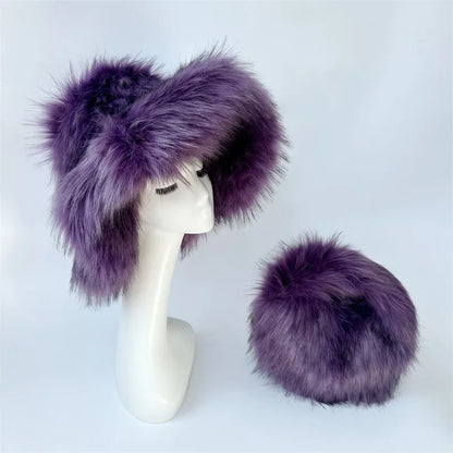 Oversized Fluffy Y2K Winter Bucket Hat