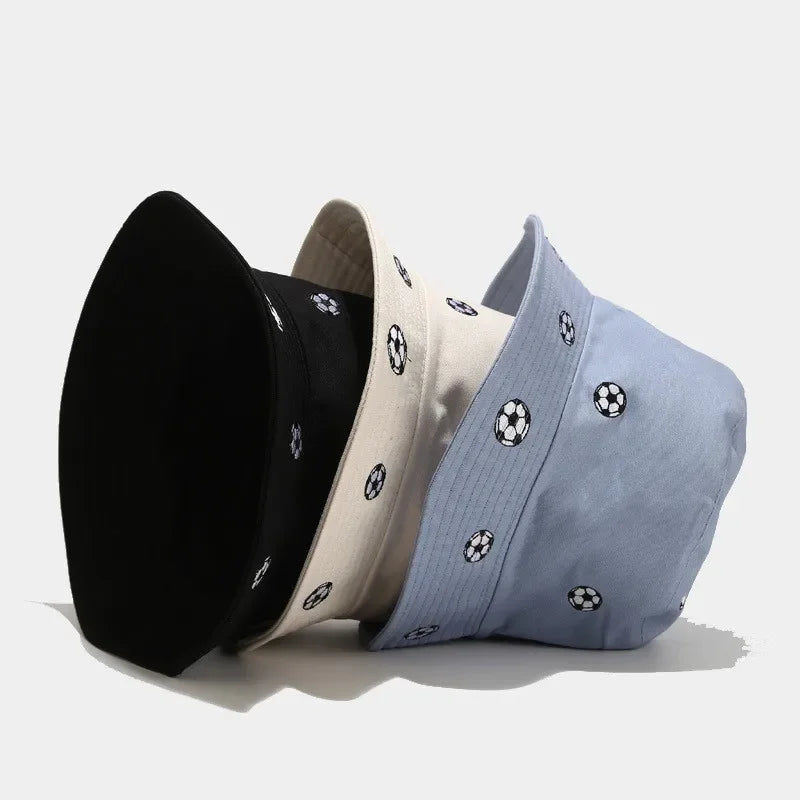 Four Seasons Cotton Embroidery Travel Bucket Hat