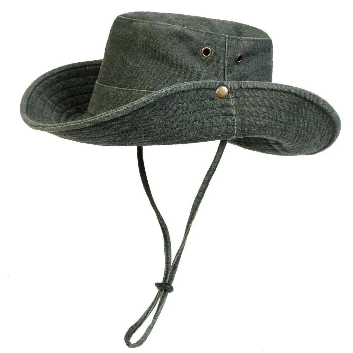 Men Big Brim Washed Outdoor Sunscreen Bucket Hat