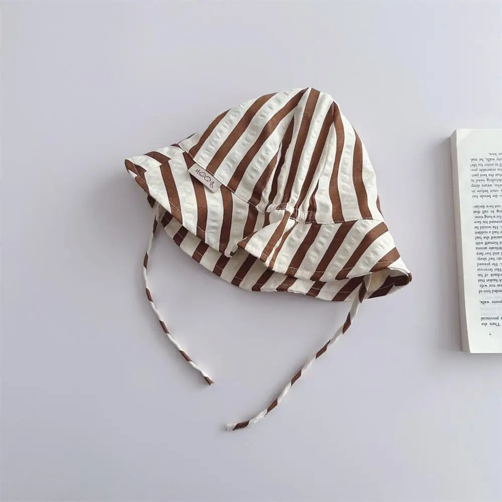 Kids Striped Cotton Fisherman Cap