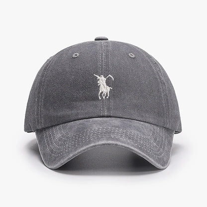 Grim Reaper Japan Embroidered Washed Cotton Baseball Cap