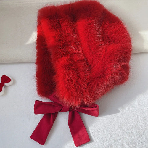Women's Glitter Plush Knitted Bucket Hat