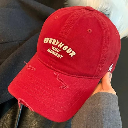 RICYGVM Red Letter Duck Tongue Baseball Cap