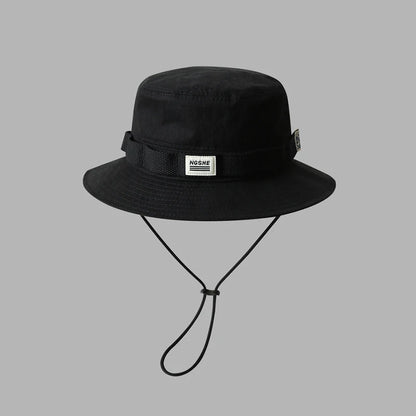 Japanese Color Block Wide Brim Bucket Hat