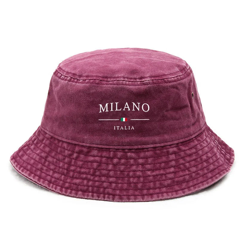 Milano Cotton Washed Soccer Fan Streetwear Culture Bucket Hat
