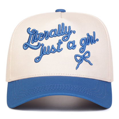 Unisex LITERALLY JUST A GIRL Embroidery Baseball Caps