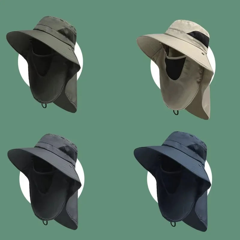 Outdoor UV Protection Neck Flap Bucket Hat