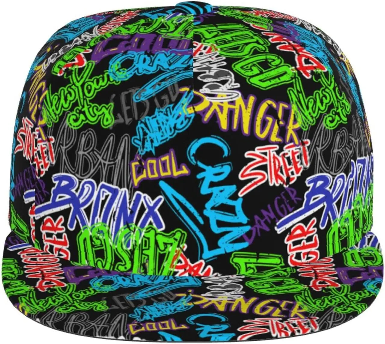 Funny Graffiti Adjustable Flat Bill Snapback Baseball Hat