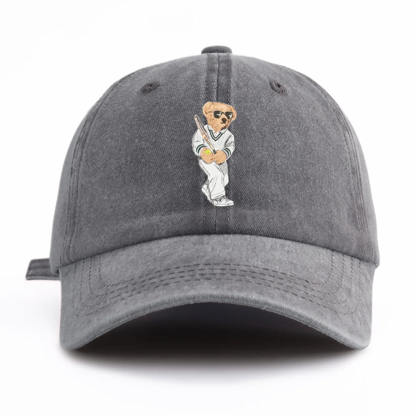 Minimalist Bear Print Retro Baseball Cap