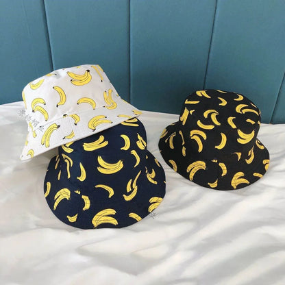 Banana Print Double Side Soft Cotton Bucket Hat