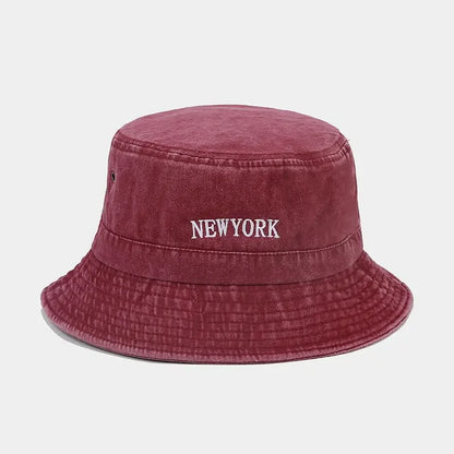 Spring Cotton Letter Travel Bucket Hat