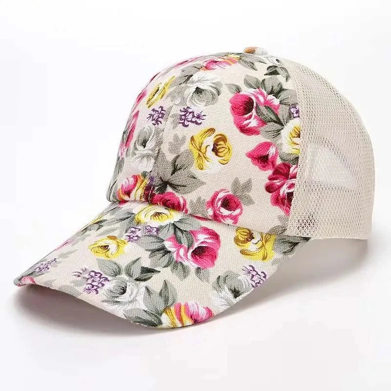 Women’s Floral Print Trucker Baseball Cap