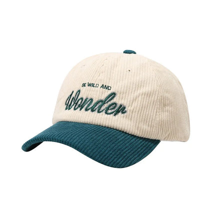 WONDER Corduroy Embroidered Winter Baseball Cap