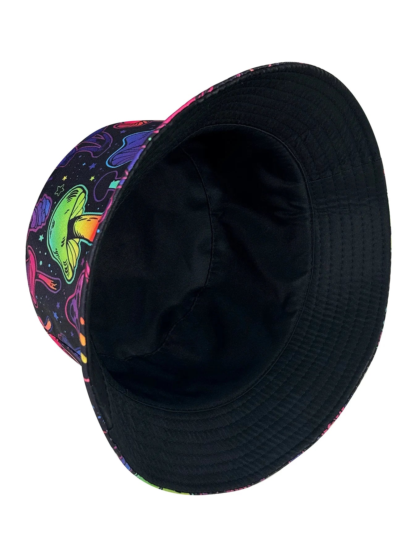 Dreamy Colorful Mushroom Reversible Foldable Bucket Hat