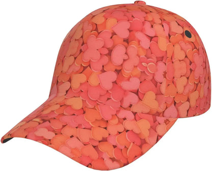 Valentines Red Hearts Adjustable Baseball Cap