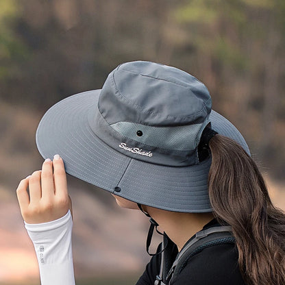 Summer Foldable Breathable Ponytail Mask Bucket Hat