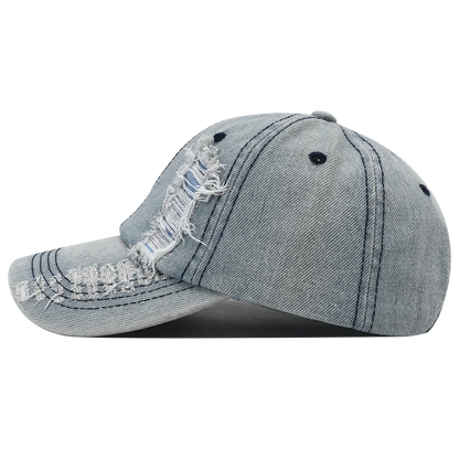 Solid Washed Denim Baseball Cap