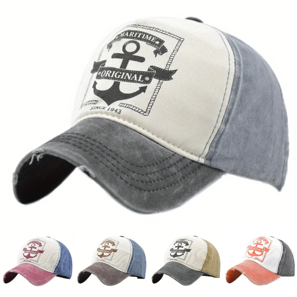 Anchor Print Hip Hop Snapback Cap