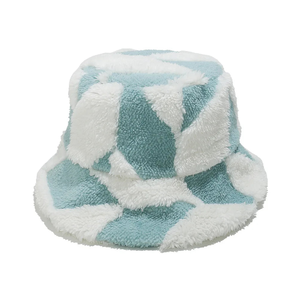 Women Faux Fur Winter Bucket Hat