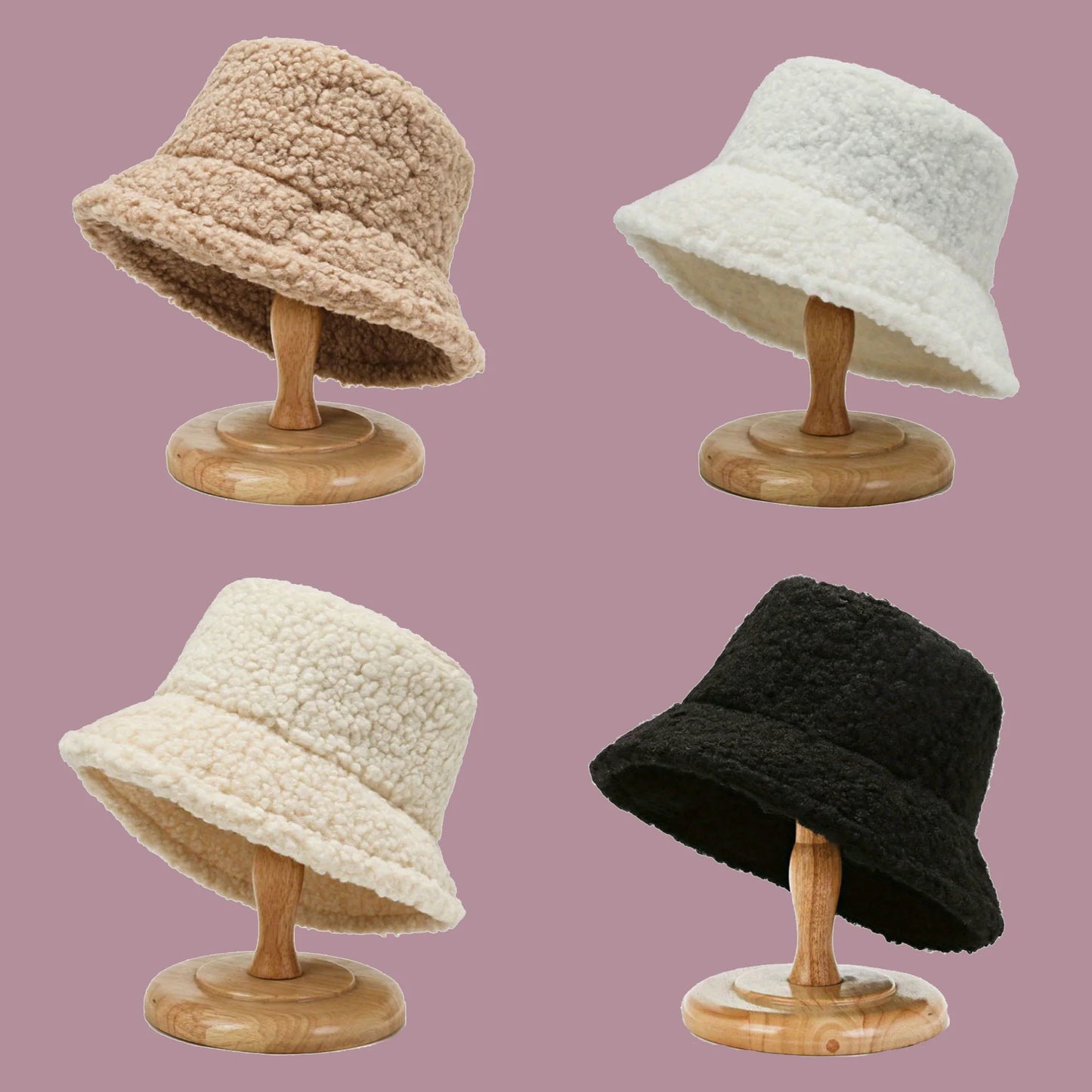 Korean Lambswool Teddy Fleece Winter Bucket Hat
